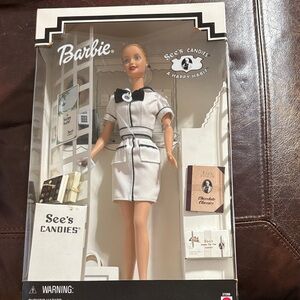 1999 Barbie in White and Black See's Candies Outfit